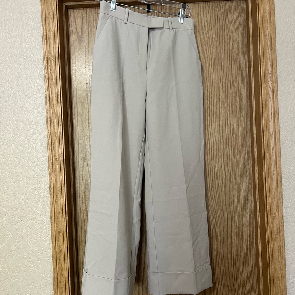 Abercrombie & Fitch Cuffed Hem Tailored Wide Leg Pant